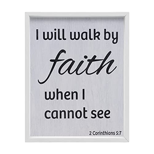 5:7 “ Walk by Faith” Distressed New 2 Cor Heavy Ceramic Home/Garden Decor